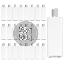 [25개묶음판매] 프레스캡 120ml 150ml 200ml 250ml 300ml 500ml 똑딱이캡 공병 화장품, 500ml 각투명용기, 흰색캡, 25개