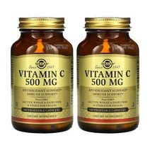 [1+1] Solgar 솔가 비타민C 500 mg 100정 비타민씨 VITAMIN 솔땡 고약사 약들약 아스코르브산 아스코르빈산 베지캡슐 2개, 1개, 기본