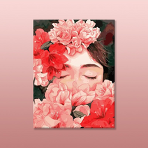 votgl diy페인팅 피포페인팅 명화그리기 그림그리기유화그리기세트40 x 50cm, 003꽃과 여자