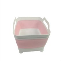 대형 실리콘 접이식 배수 바구니 과일 야채 세척 접이식 스트레이너 소쿠리 접을 수 있는 배수구 주방 보관 도구, Pink