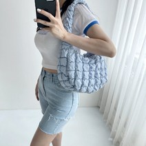 여성 여름 퀼팅 퀼티드 나일론 핑크 데일리백 6컬러