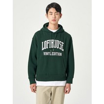 8SECONDS 에잇세컨즈 그래픽 기모 후드 스웨트셔츠 그린