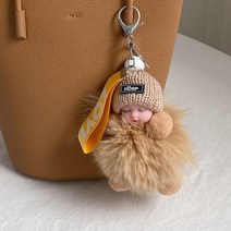 에브리테일 아기 인형 퍼키링 토끼털 백참