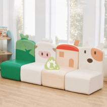 키즈카페 어린이집 유치원 소파 의자 교구 가구 미니 소형, 공룡 모듈식 소파