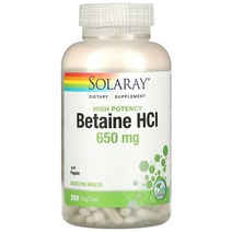 솔라레이 Betaine HCL with Pepsin 650mg 베지 250캡슐, 1개, 기본