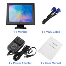 did모니터 전자메뉴판 Eyoyo-12 인치 소형 TV HD 게임 모니터 BNC VGA AV HDMI 입력 800x600 미니 휴대용 CCTV 시스템 LCD 화면 스피커 포함, CHINA_12 Inch Monitor | EU 플러그