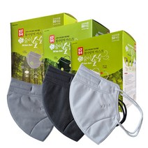 숨이솔솔 KF94 마스크 세부리형 마스크 블랙 그레이 화이트 대형, 50매(50매입x1박스)