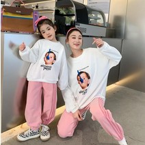 엄마와딸 모녀 맘커플 맨투맨 아기프린트 커플룩 모녀룩 커플티