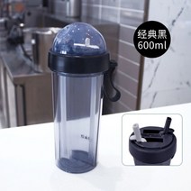반반 하프앤하프 이중 두가지 음료 컵, 블랙600+솔