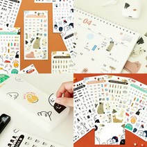 폭시샵 코너 데코 리무버 스티커 세트 요일 동물 손그림 폴꾸 스꾸 리무버블 다이어리 꾸미기 다꾸 쇼핑몰 다꾸샵, 6종 세트