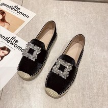 에스파듀 편한 여성화 벤딩 럭셔리 새틴 실크 에스파드릴 모카신 빅 스퀘어 크리스탈 버클 로퍼 슬립온 피시맨 슈즈 여성용 화 브랜드 디자인 우아한