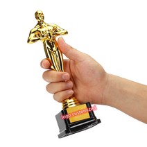 로고 커스톤 오스카 트로피 어워드 골드 도금 복제 팀 스포츠 경쟁 공예 기념품 플라스틱 파티 축하 선물, 01 22cm