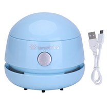 휴대용 진공 청소기 세트 USB 충전 데스크탑 키보드 클리너 학생 학교 교실용 미니 고무 집진기, 02 파란