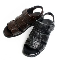 [쌈지] 중년 남성 가죽 스트랩 여름 샌들