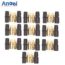 서보모터부품 20pcs Amass 3.5mm SH3.5 Rc 모터 ESC 드론 자동차 보트용 보호 슬리브가있는 금 도금 커넥터 10 쌍