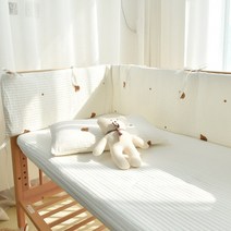 아기침대가드 침대울타리 가드쿠션 침대난간 낙상방지원피스 충돌 방지 침대 범퍼 보호대 코튼 침구 이동, 03 bear 60cm