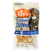동물농장 돼지귀슬라이스 강아지푸드사료 35g, 4개