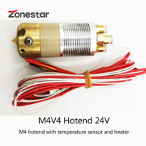 ZONESTAR-4-IN-1-OUT 혼합 색상 핫 엔드 4 색 멀티 컬러 1.75mm 필라멘트 0.4mm 노즐 3D 프린터 부품 24V, m4 핫엔드 24v