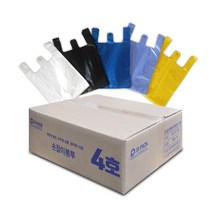 손잡이봉투 4호(특대) 2000장 27(38)x45cm (흰색/검정/청색/청유백/노랑), 청색