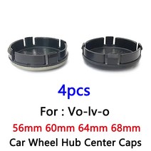 자동차 휠캡 타이어 벨브 커버 튜닝 호환 4pcs/Set 56mm 자동차 휠 허브 센터 캡 림 커버 배지 로고 엠블럼, 03 56mm Old Black