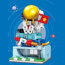 레고 빌딩 블록과 호환 가능 조립된 경주용 자동차 4 in 1 작은 입자 교육 장난감 DIY 블록 유명한, [53] 우주 박물관 스트리트 뷰 C203 조각