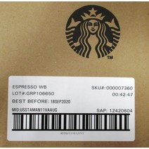 스타벅스 Espresso 5lb Pound Bag 커피 Best By 9/18/20 Commercial Whole Bean 164678
