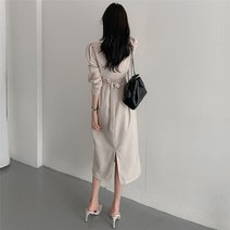 넷투넷코리아 여성 롱원피스 슬림핏 데일리 H라인 단색 하객룩