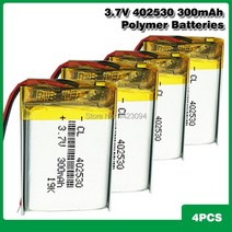 충전 휴대용 배터리 3.7v 402530 300mAh 리튬 폴리머 배터리 Mp3 Mp4 Gps PDA 스마트 워치 PSP 라디오 스피, 03 4PCS_01 3.7 볼트