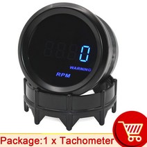 유면계 유량계 HD 디지털 터보 부스트 게이지 바 PSI 52mm 자동차 수온 측정기 오일 온도 오일 압력 게이지, 01 Tachometer