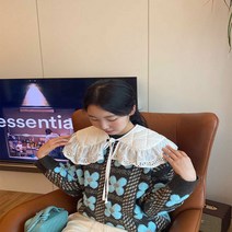 겨울 두꺼운 꽃무늬 울 니트