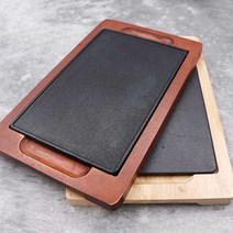 스테이크 스톤 구이판 고기 플레이트, 28 x 18 베이킹 팬 + 나무 판