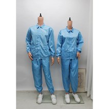 [제전복투피스] Y카라 크린룸복 반도체복 상하세트 작업복 방진복 정전기방지, 5XL, 스카이블루