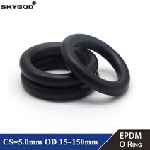 10Pcs EPDM o 링 CS 5mm OD 15 ~ 150mm 산 및 알칼리 저항 방수 마찰 o-링 블랙, OD 135mm ID 125mm