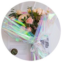 블링블링 반짝이 오로라 무지개 레인보우 투명 꽃포장지 opp포장비닐 포장필름 컬러풀 워터프루프, 단일사이즈, 레인보우 롤(50cmx10m)
