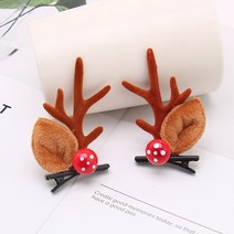 크리스마스 크리스마스 사슴뿔 뿔 머리띠 여자 고양이 귀 후프 장식 요정 의상 헤어 밴드, 17 Hairpin A3