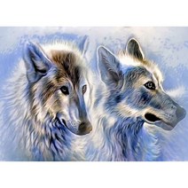 [레옹물산특가] 은빛 늑대 (캔버스) 보석십자수 40x50, 레옹 쿠팡 본상품선택
