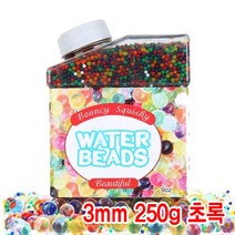 와이지알씨 크리스탈볼 250g 케이스포함 하이드로 소일 워터젤 고흡수성수지 수정토 대체토양 수경재배 방향제 개구리알모양, 2.크리스탈볼 3mm 250g 케이스포함 초록