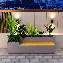 대형 철제 스텐 화분 벤치 야외 카페 백화점 쉼터, 180cm 콤비(블랙)