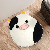 Blueberry Cow 현관 매트 웰컴 실내 실외 도어매트 가정용 입구 바닥 매트 미끄럼 방지 흡수성 러그 정원 주방 침실 도어, Black and White Cow Mat