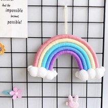 아이방 꾸미기 마크라메 무지개 모빌 인테리어 벽장식여자아이방꾸미기 아이방꾸미기 월행잉 벽장식소품 임신선물 남자아이방인테리어 현관문꾸미기 벽꾸미기 아기방꾸미기 아기방인테리어소품, 3-무지개장식-블루