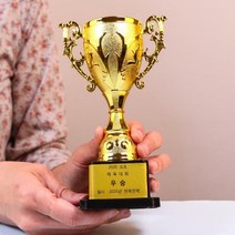골드 미니트로피 상장 제작 만들기 우승 컵 트로피 트로피+금색&은색 라벨지, 모델명/품번