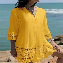 원피스 휴양지원피스 휴양지 여름 바캉스룩 휴양지룩 신혼여행 신행원피스 레저 미니 드레스 여성 우아한 속이 빈 레이스 슬리브 짧은 휴일 솔리드 비치 가운