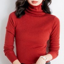데일로엔 여성용 솔리드 슬림 여성 긴팔 목폴라