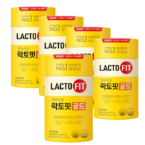 [100% 정품] 뉴 락토핏 생 유산균 골드 5x 프로바이오틱스 5통 250포 Lactofit gold 종근당 건강 식품 락토빗 라토픽 라톡핏 라토핏 + 사은품 마스크 kf94, 50포, 5개