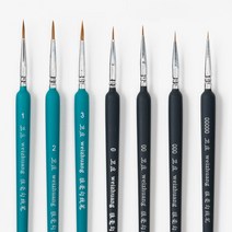 유화붓 수채화 세필붓 미술 용품, 검정 0호 UATAT0174