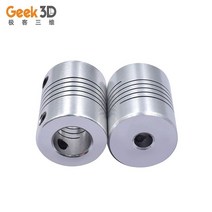 초정밀 1Pcs 5/6/8/10mm 알루미늄 CNC 모터 턱 샤프트 커플러 스테퍼 모토 플렉시블 커플링 3D 프린터 부품, 01 5x5mm