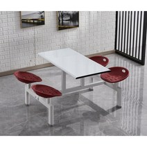 4인테이블 일체형 식탁 의자 4인용 회사 병원 휴게소 벤치, P
