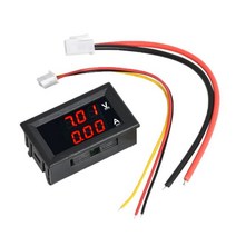 전압계 DC0-100V 자동차 전류계 12 v-24 v 방수 디지털 테스터 검출기 패널 미터, 04 1A Red Red