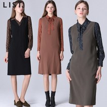 [KT알파쇼핑][리스트(LIST)] 브이넥 백 스트랩 베이직 롱 원피스