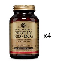 솔가 슈퍼 포텐시 비오틴 5000mcg 베지터블 캡슐, 100개입, 4개